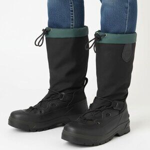 Vintage Sorel Snowfox TR Lined Winter Boots Leather Rubber Kaufman Canada Black